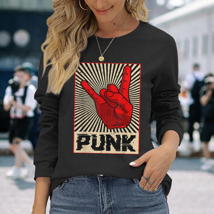 Punk Rock Music Against Nazis Against Right Langarmshirts Geschenke für Sie