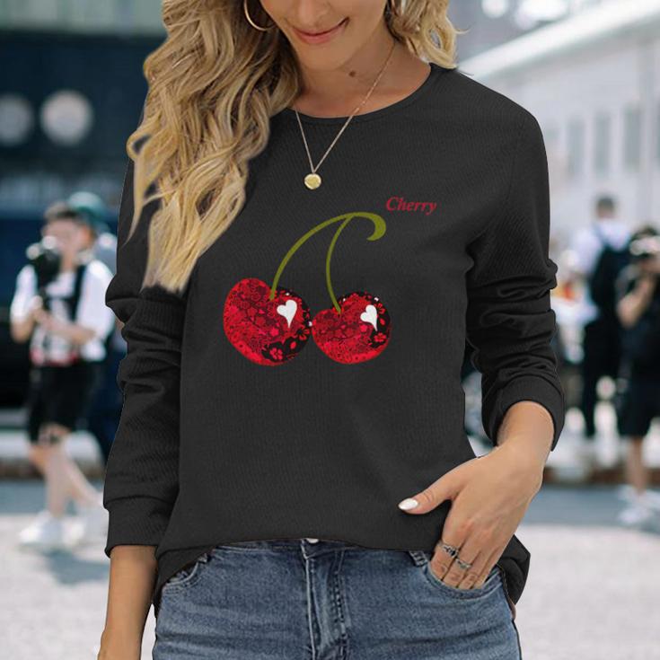 Red Cherry Cherry Cherry Langarmshirts Geschenke für Sie