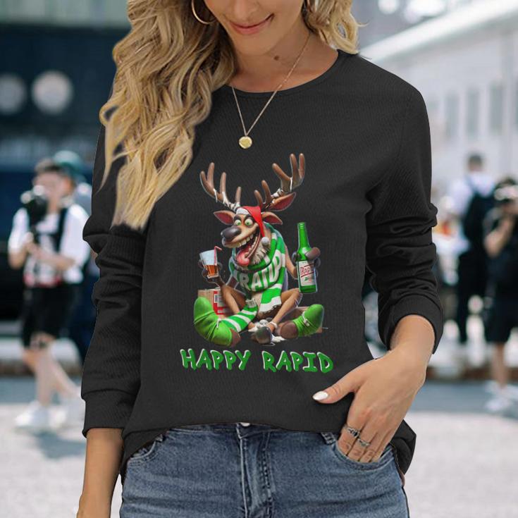 Reindeer Happy Rapid I Christmas Langarmshirts Geschenke für Sie