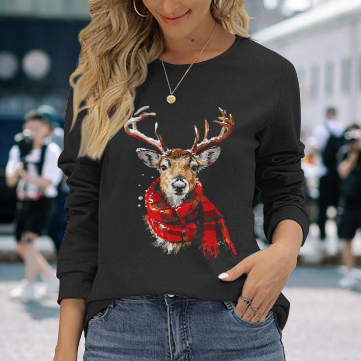 Reindeer Graphic Illustration Reindeer Langarmshirts Geschenke für Sie