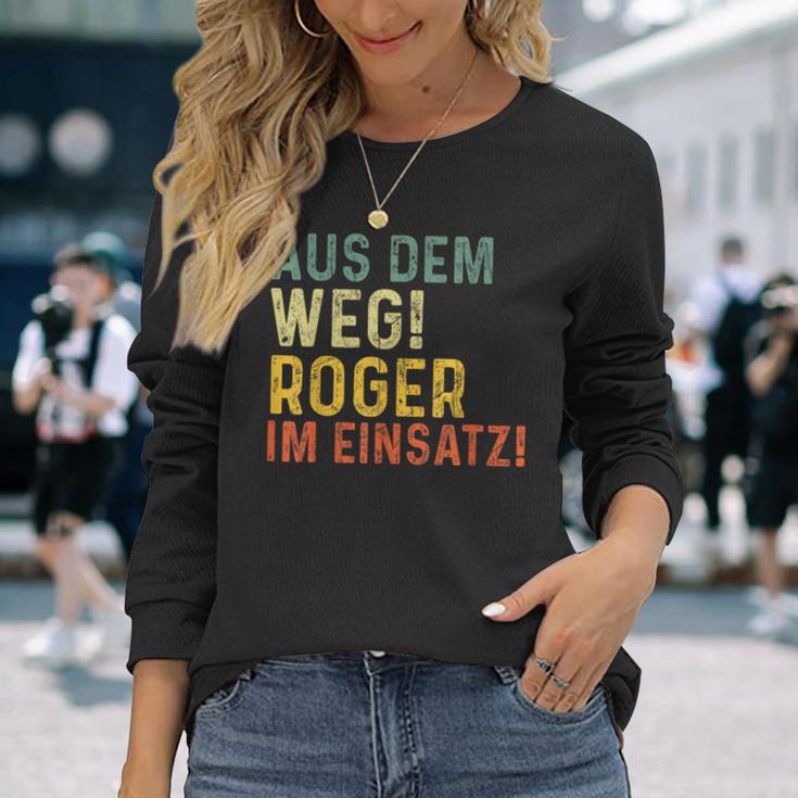 Roger Lustiger Spruch Nameorname Langarmshirts Geschenke für Sie