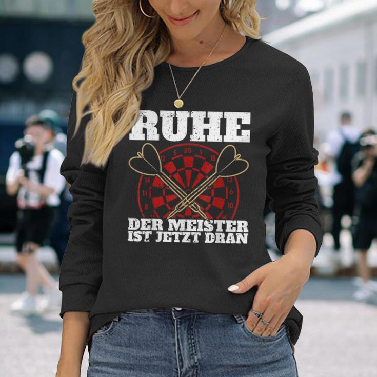 With Ruhe Der Meister Ist Dran Dart Player Langarmshirts Geschenke für Sie