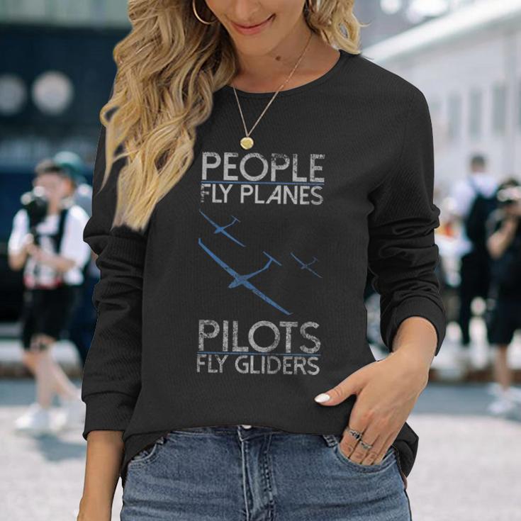 Sailing Flying Pilot Fly Glider Idea Langarmshirts Geschenke für Sie