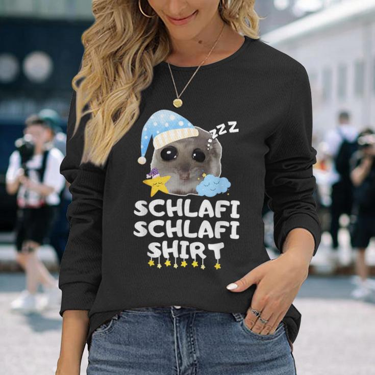 Schlafi Schlafi Sad Hamster Cute Hamstie Langarmshirts Geschenke für Sie