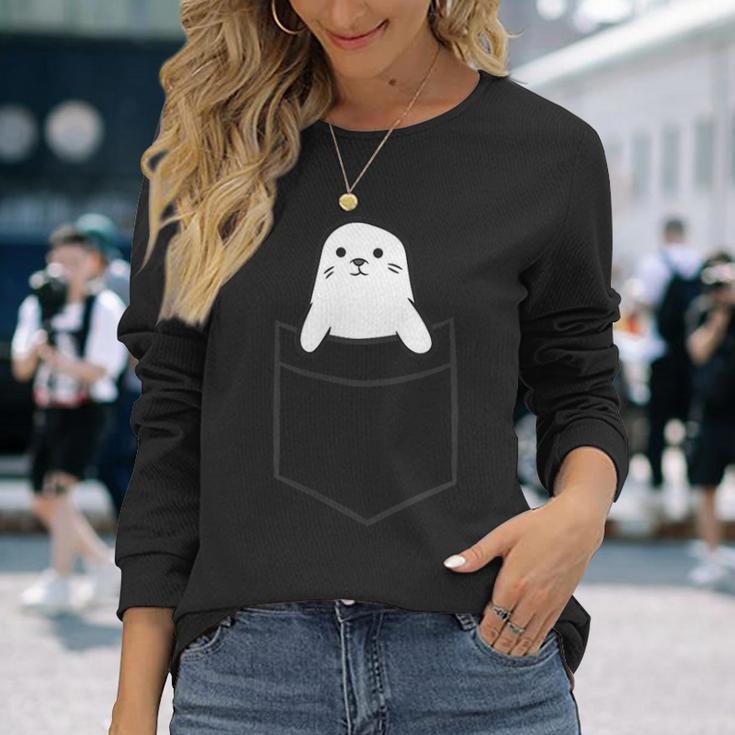 Seal In The Pocket Cute Baby Seals S Langarmshirts Geschenke für Sie