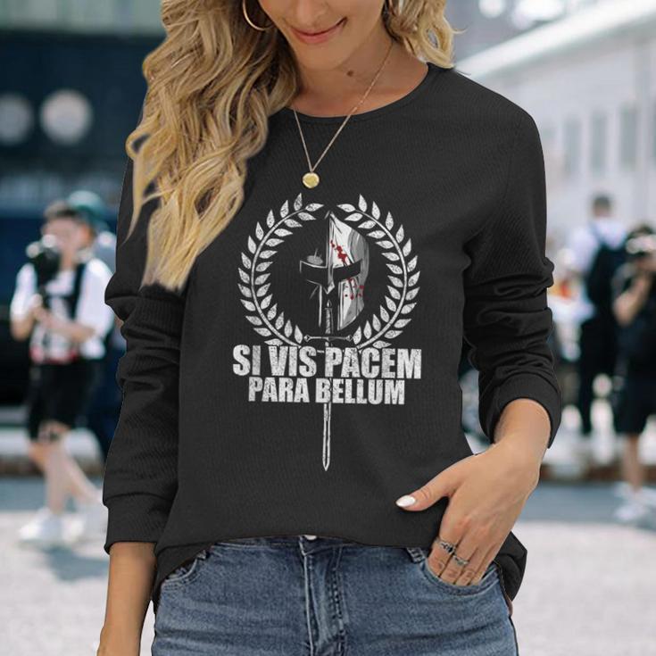 Siis Pacem Para Bellum Latin Wisdom Proverb Langarmshirts Geschenke für Sie