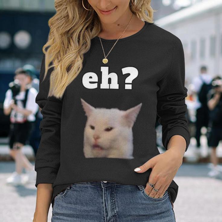 Smudge The Cat Dinner Cat Meme Langarmshirts Geschenke für Sie