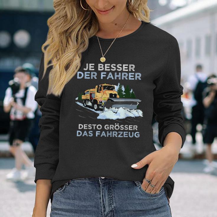 Snow Plough Saying Winter Service Snow Clearing Device Snow Plough Langarmshirts Geschenke für Sie