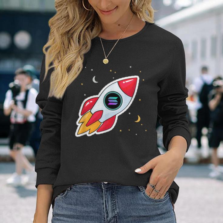 Solana Rocket To The Moon Langarmshirts Geschenke für Sie