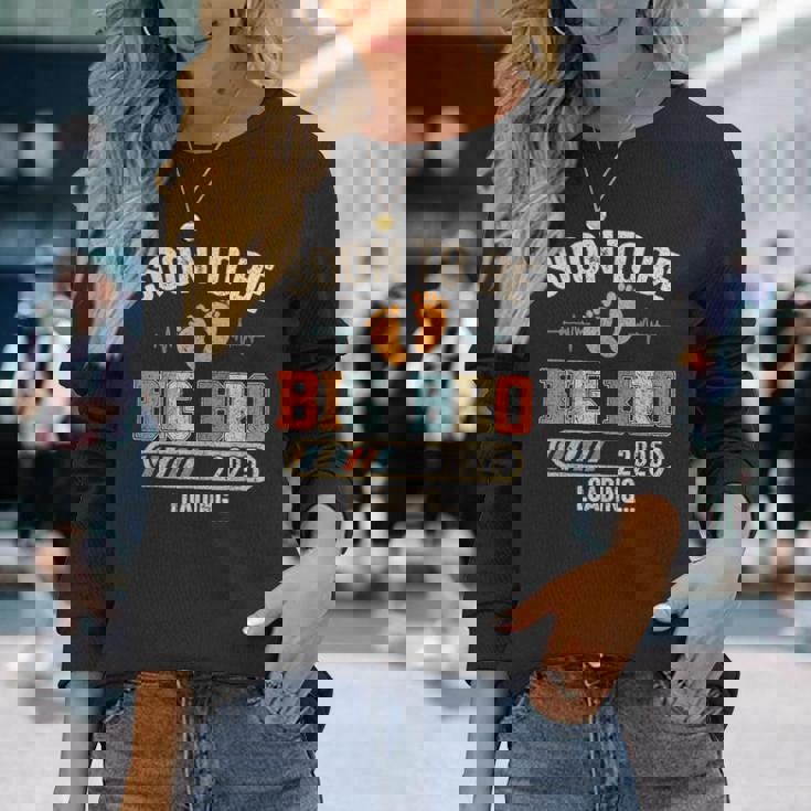 Soon To Be Big Brother 2025 Loading Pregnancy Announcement Long Sleeve T-Shirt Gifts for Her