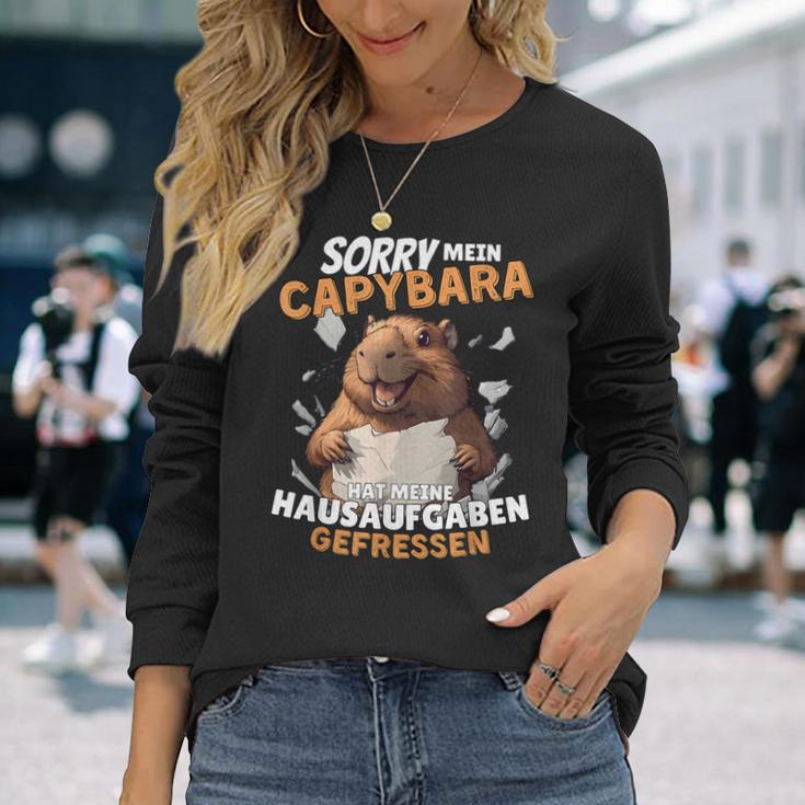 Sorry Mein Capybara Hat Meine Hausaufgaben Gefressen Langarmshirts Geschenke für Sie