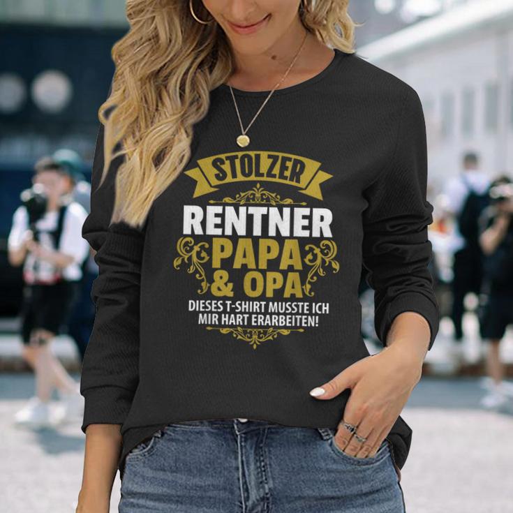 Stolzer Pensioner Papa Grandpa Retirement Pension Langarmshirts Geschenke für Sie