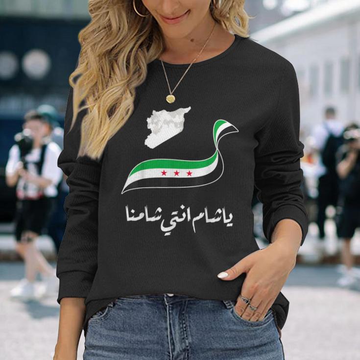 Syria Syria Map Free Syria Flag Syria Langarmshirts Geschenke für Sie