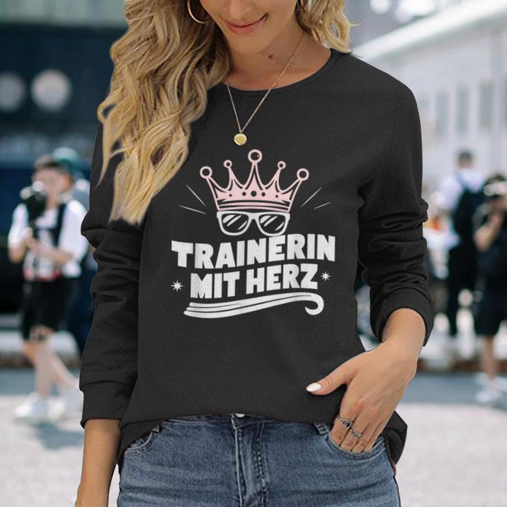 Trainer With Heart Fitness Dance Football Farewell Langarmshirts Geschenke für Sie