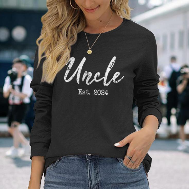 Uncle To Be 2024 Uncle Est 2024 For Uncle Langarmshirts Geschenke für Sie