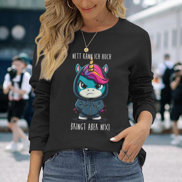 With Unicorn Saying Langarmshirts Geschenke für Sie