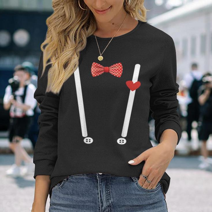 Valentine's Day Costume Hearts Bow Tie & Braces Langarmshirts Geschenke für Sie