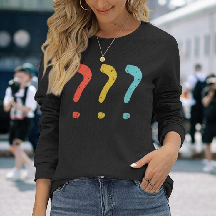 Vintage Question Mark Langarmshirts Geschenke für Sie