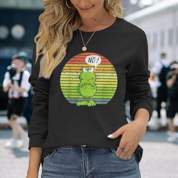 Vintage Statement Frog I Nö Fun I No Retro Langarmshirts Geschenke für Sie