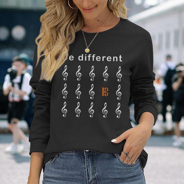 Viola Alto Key Saying Be Different Musician S Langarmshirts Geschenke für Sie