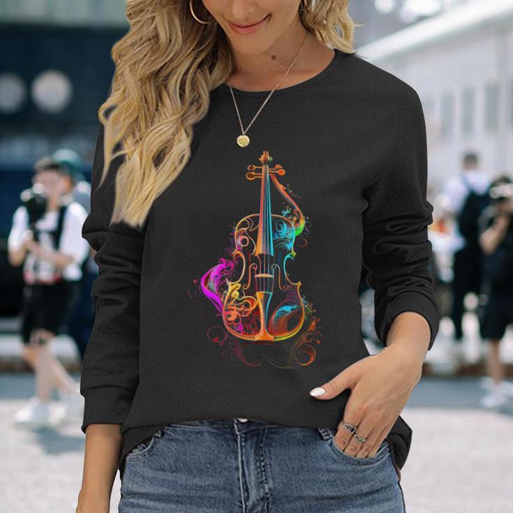 Violin Colourfuliolin Foriolinists Langarmshirts Geschenke für Sie