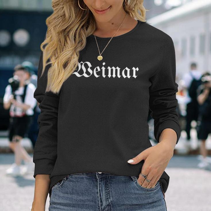 Weimar Homeland City Region Old German Writing Langarmshirts Geschenke für Sie