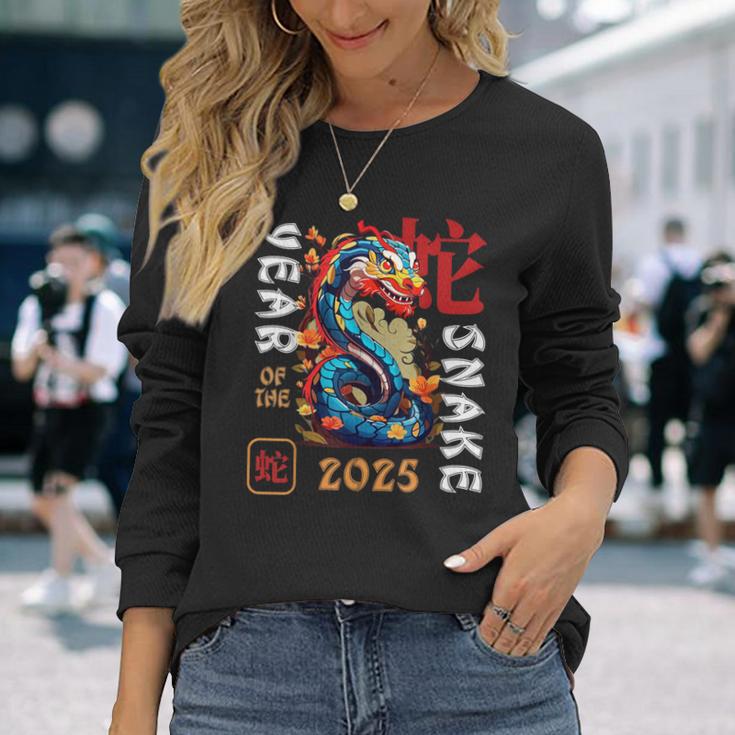 Year Of The Snake 2025 Zodiac Chinese New Year 2025 Langarmshirts Geschenke für Sie