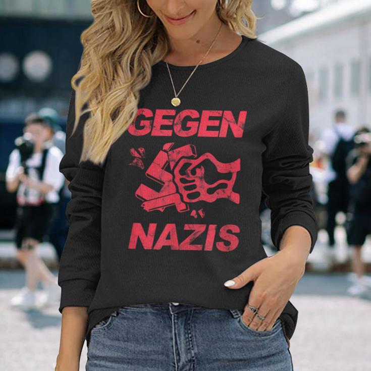 Zeichen Setzen Gegen Rechts Gegen Nazisintage Langarmshirts Geschenke für Sie