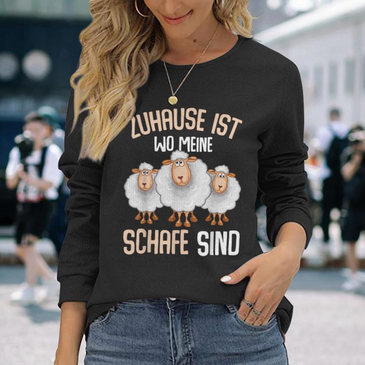 Zuhause Ist Wo Meine Sheep Home Is Where My Sheep Langarmshirts Geschenke für Sie