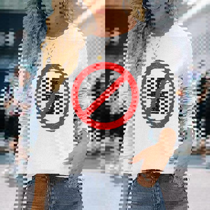 Anti-Nazi Anti-Facist Anti-Dictators Anti-Evil Long Sleeve T-Shirt Gifts for Her