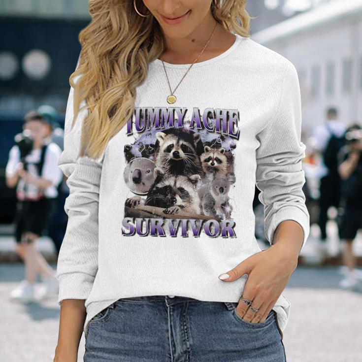 Belly Pain Survivor Raccoon Langarmshirts Geschenke für Sie