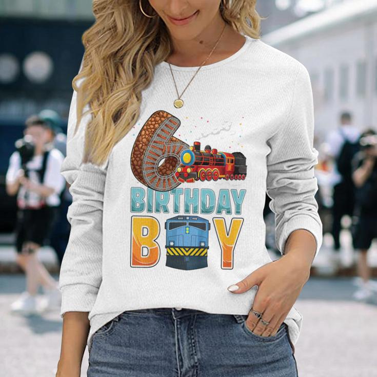 Children's Railway 6Th Birthday Train Boys 6 Years Old B-Day Langarmshirts Geschenke für Sie