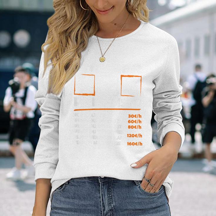 Masonry Hourly Wage With Back Print Backprint Work Langarmshirts Geschenke für Sie