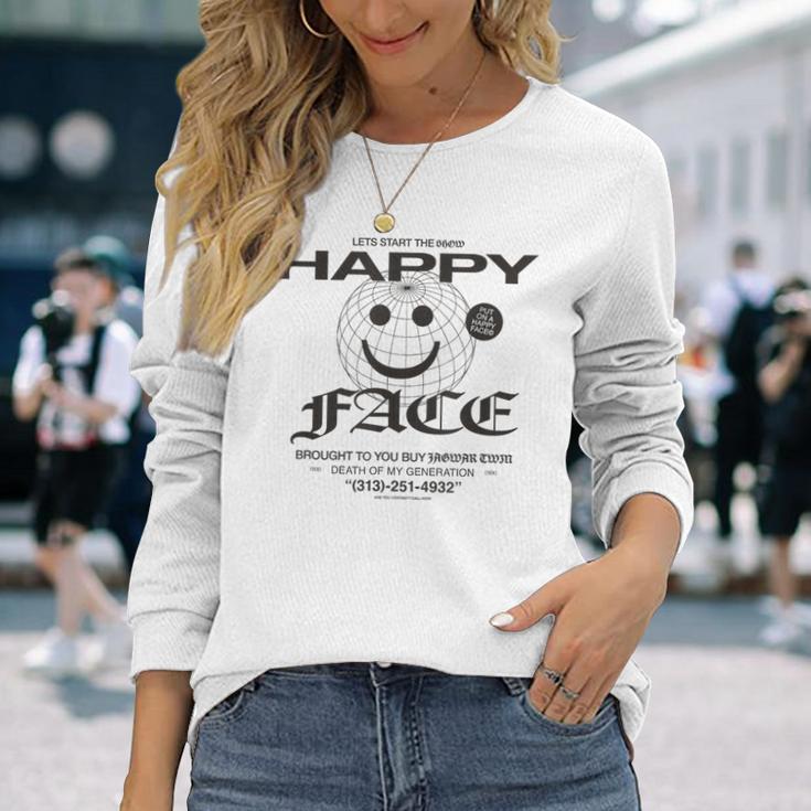 Happy Face Globe Langarmshirts Geschenke für Sie