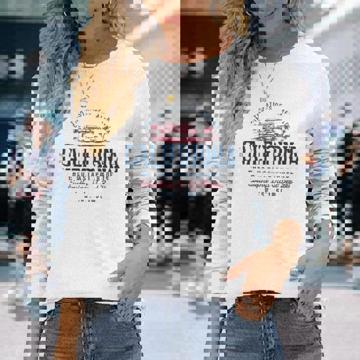 Look-Vintage Style Rétro États-Unis Californie T-shirt à manches longues Cadeaux pour elle