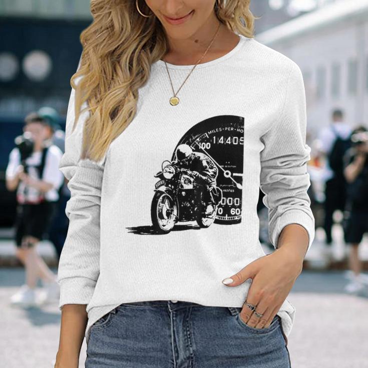 Motorcycle Heartbeat Biker Line Frequency Motorcycle Langarmshirts Geschenke für Sie