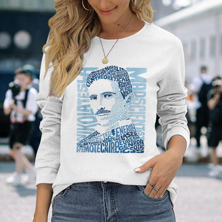 Nikola Tesla Illustration By Glitschika s Langarmshirts Geschenke für Sie