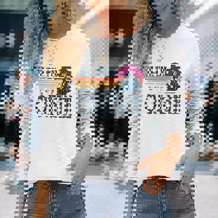 Still Plays Outside Vintage Camping And Hiking Long Sleeve T-Shirt Gifts for Her