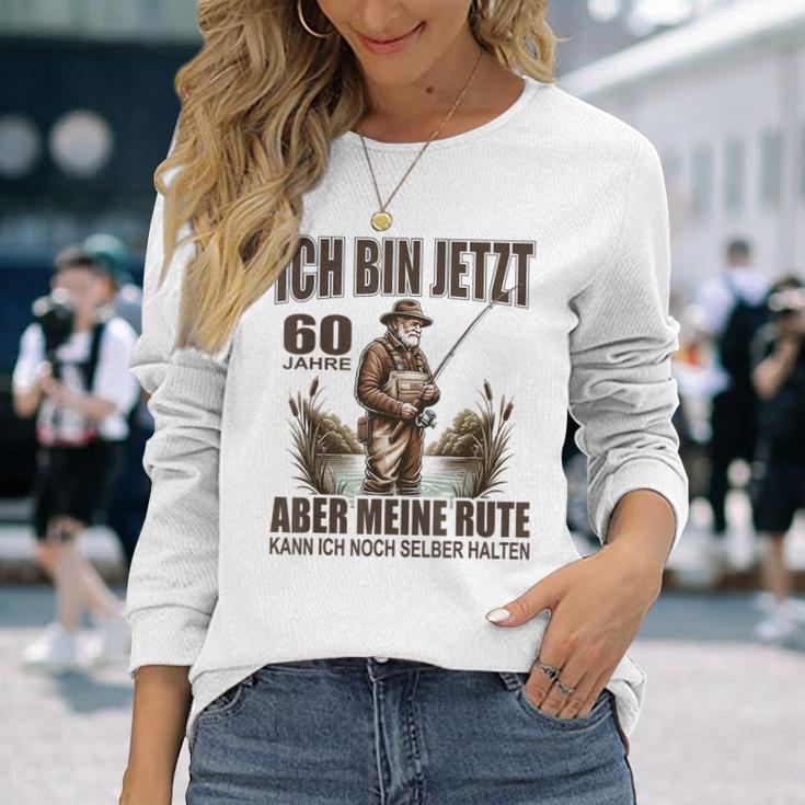 Rentner Anglerspruch For 60Th Birthday Angler Silver Langarmshirts Geschenke für Sie