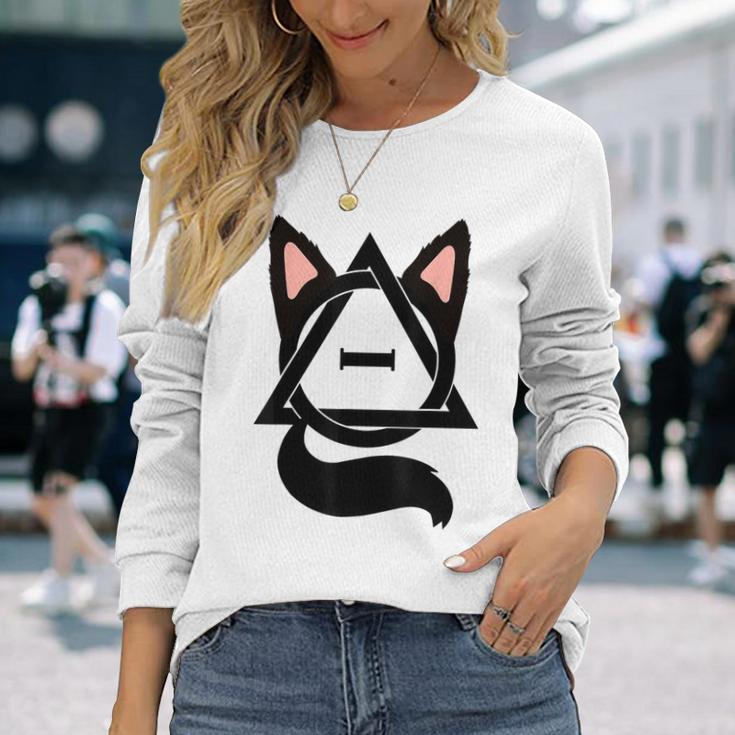 Theta Delta Cat Therian Pride Gray Langarmshirts Geschenke für Sie