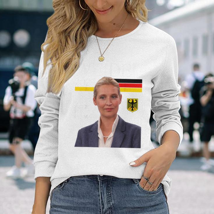 Team Alice For Germany Weidel 2025 Blue Langarmshirts Geschenke für Sie