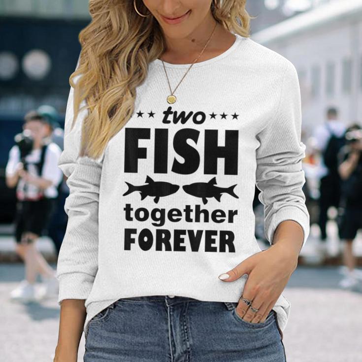 Two Fish Together Forever Angler Langarmshirts Geschenke für Sie