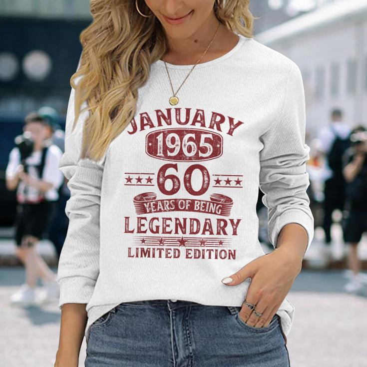 Vintage January 1965 60Th Birthday Langarmshirts Geschenke für Sie