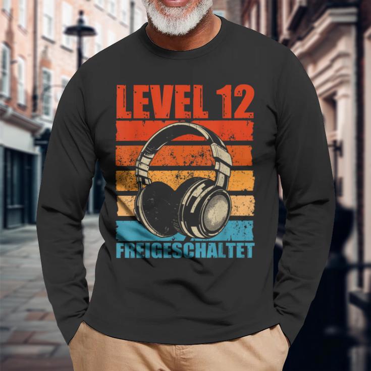 12Th Birthday Boysideo Gamer Level 12 Unlocked Boys Langarmshirts Geschenke für alte Männer