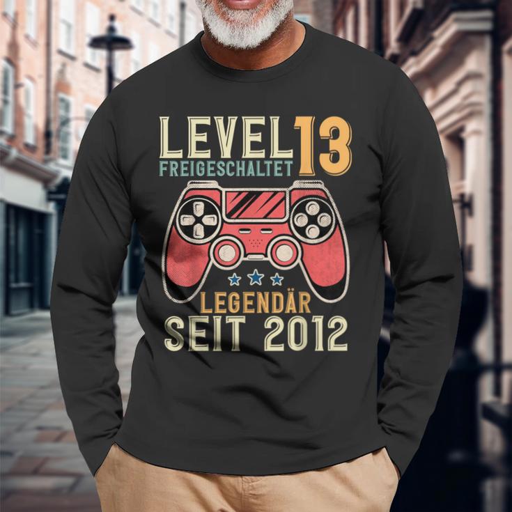 13Th Birthdayideo Gamer Level 13 Unlockedintage Langarmshirts Geschenke für alte Männer