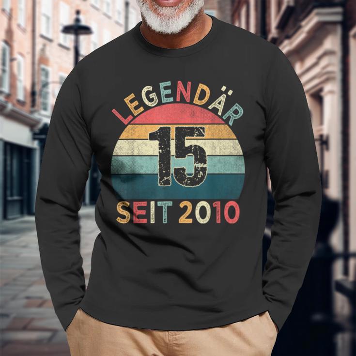 15Th Birthday Legendary Since 2010Intage 15 Years Old Langarmshirts Geschenke für alte Männer