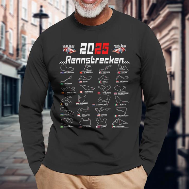 2025 Race Track Graphic For Motorsport Fans Langarmshirts Geschenke für alte Männer