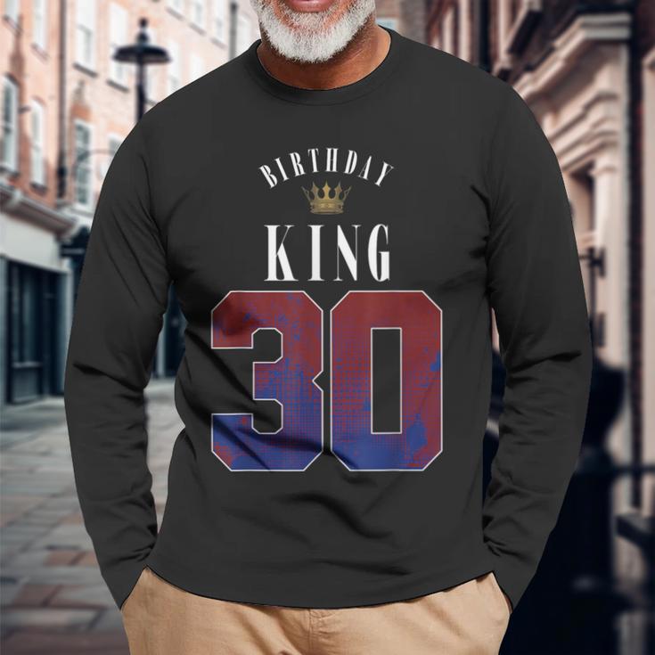 30Th Birthday King Crown 30 Years Bday For Men Langarmshirts Geschenke für alte Männer