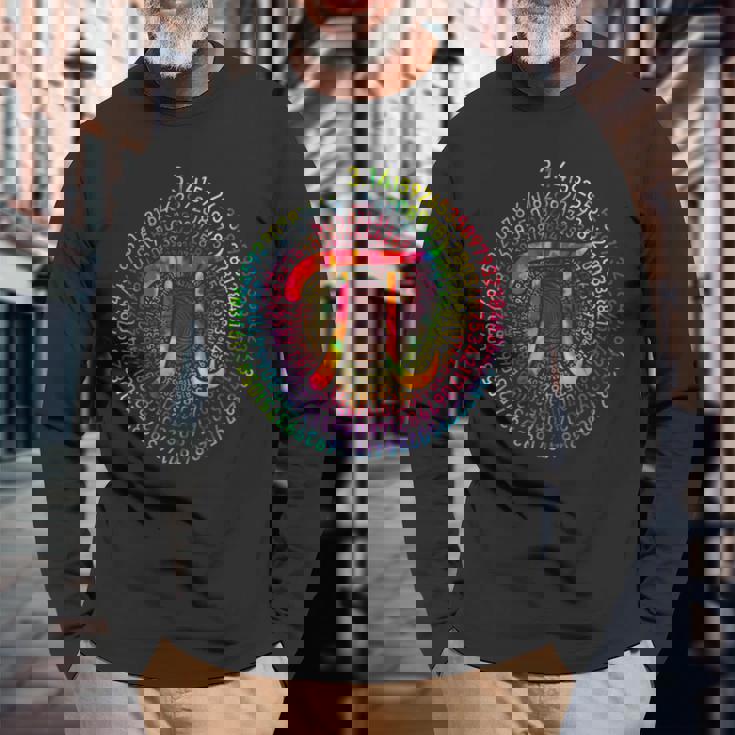 314 Pi Number Tie Dye Symbol Pi Day Math Teachers Students Long Sleeve T-Shirt Gifts for Old Men