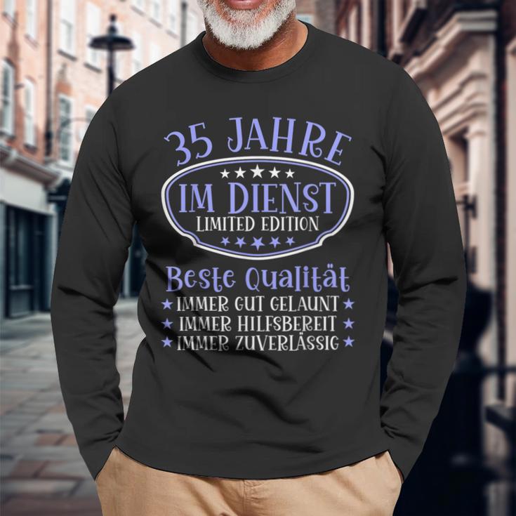 35 Years In Service 35 Years Of Service Anniversary 35 Years Langarmshirts Geschenke für alte Männer